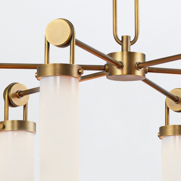 Pendelleuchte Messing Antik Weiß B: 81,6 cm E27 Metall Glas
