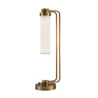 Tischlampe Metall Glas 56,5 cm E27 Messing Antik Weiß