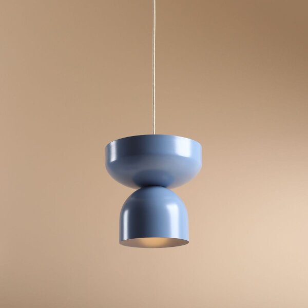 Hängelampe Blau Metall B:30 cm E27 wohnlich elegant