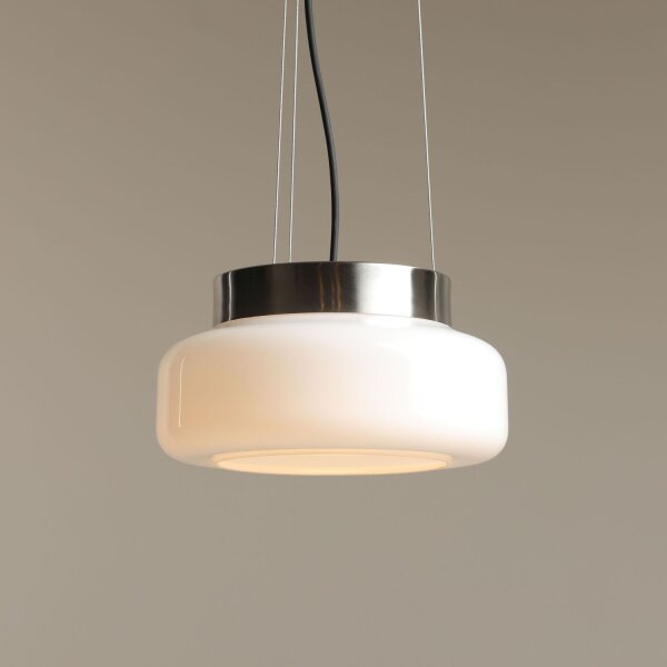 Hängelampe Weiß Glas B:24 cm GX53 blendarm elegant