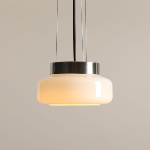 Hängelampe Weiß Glas blendarm Ø16 cm GX53 wohnlich rund