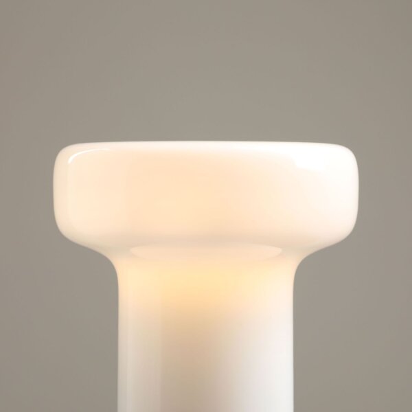 Tischleuchte Glas Weiß H:29 cm E14 wohnlich blendarm