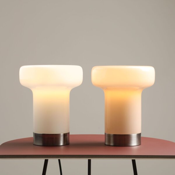 Tischlampe Glas Braun H:29 cm E14 wohnlich blendarm
