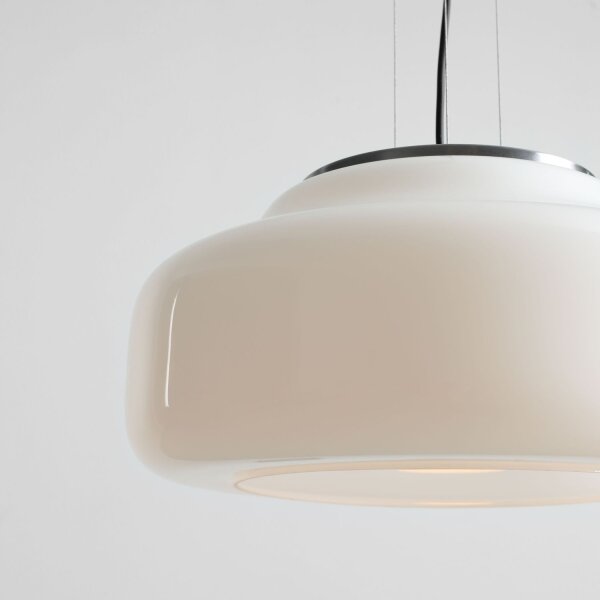 Hängelampe Weiß Glas blendarm Ø39 cm GX53 wohnlich rund