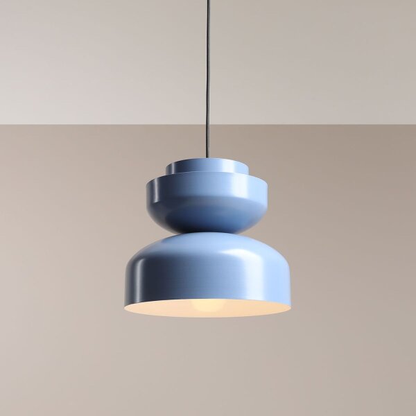Hängelampe Blau Metall Ø30 cm rund E27 wohnlich