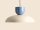 Hängelampe Blau Creme Metall rund B:47 cm E27 wohnlich