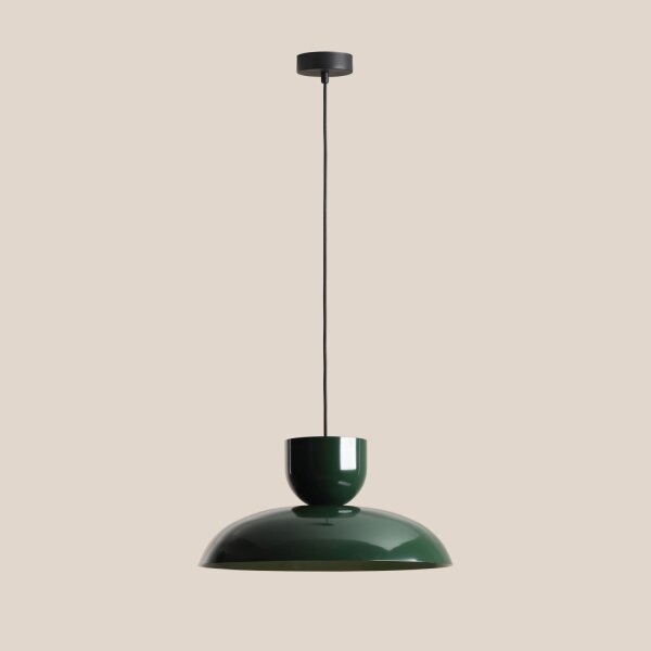 Pendelleuchte Grün Metall B:47 cm rund E27 gemütlich