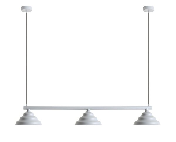Hängelampe Metall Glas Blaugrau L:106 cm G9 3-flammig