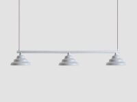 Hängelampe Metall Glas Blaugrau L:106 cm G9 3-flammig