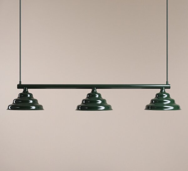 Pendelleuchte Metall Glas Grün L:106 cm G9 stilvoll