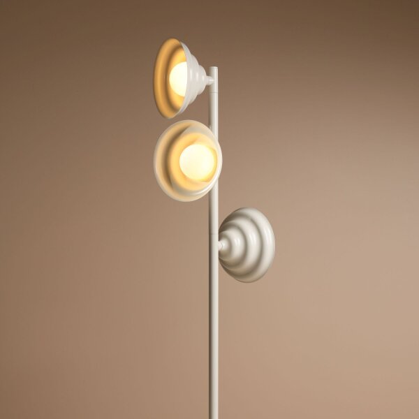 Stehleuchte Metall Glas Creme H:148 cm G9 elegant