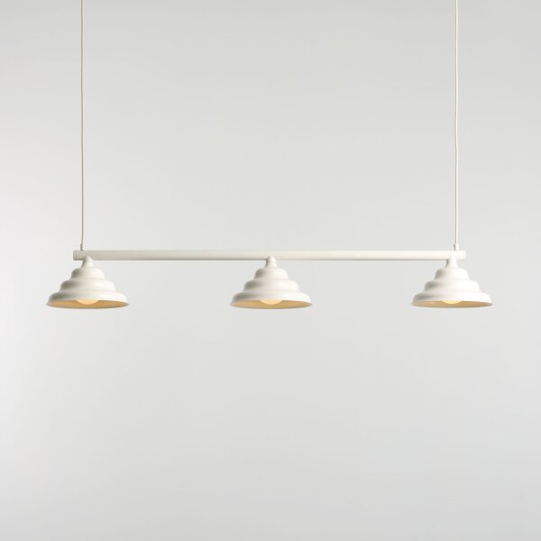 Hängelampe Glas Metall Creme L:106 cm G9 3-flammig