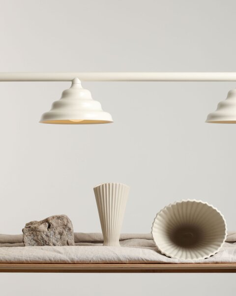Hängelampe Glas Metall Creme L:106 cm G9 3-flammig