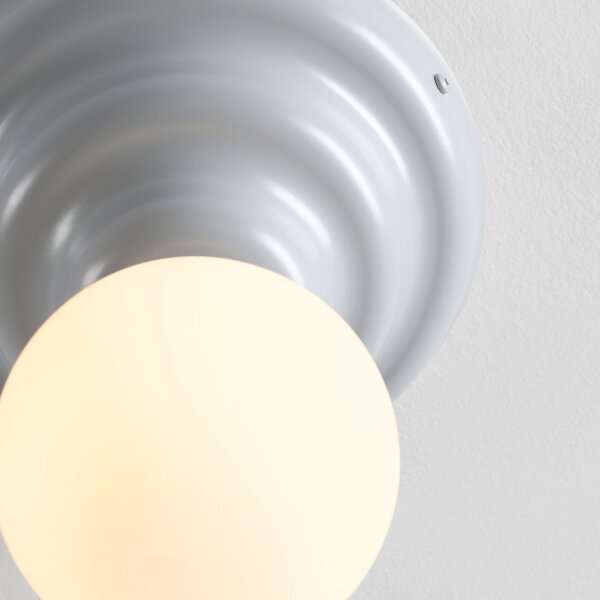 Deckenlampe Metall Glas Blaugrau B:23 cm E27 dekorativ
