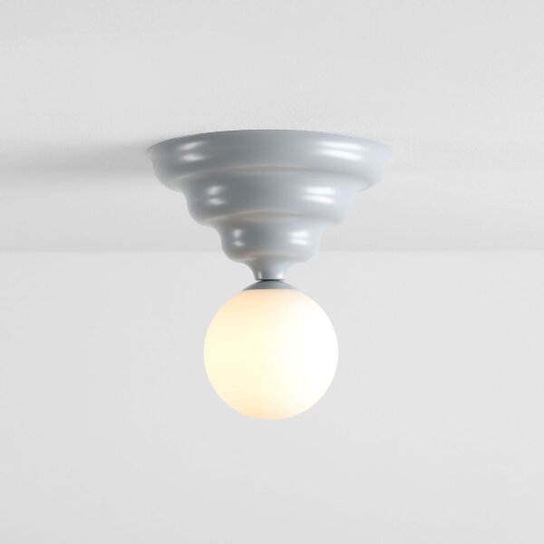 Deckenlampe Metall Glas Blaugrau B:23 cm E27 dekorativ