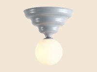 Deckenlampe Metall Glas Blaugrau B:23 cm E27 dekorativ