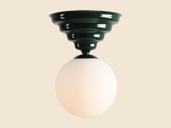 Deckenleuchte Glas Metall Grün Ø29 cm rund E27 elegant