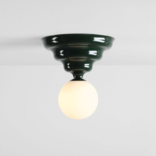 Deckenleuchte Glas Metall Grün Ø23 cm E27 dekorativ