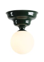 Deckenleuchte Metall Glas Grün Ø17 cm rund...
