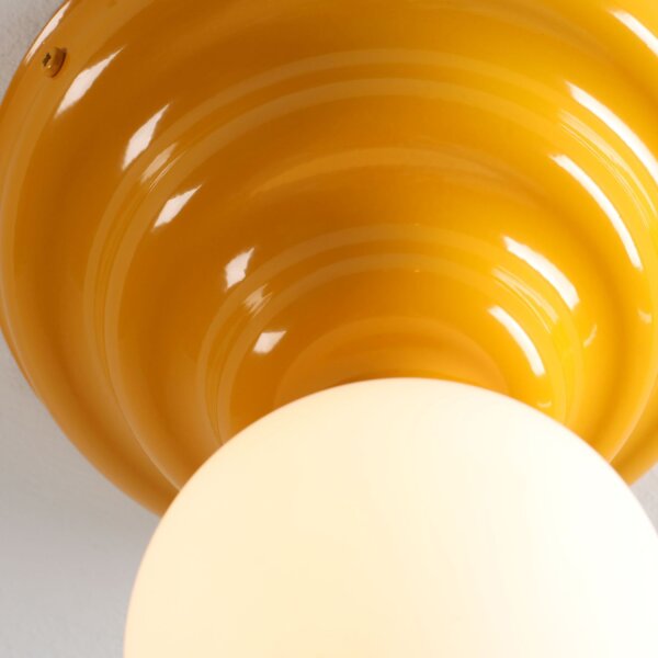 Deckenlampe Glas Metall Gelb Ø23 cm rund E27 dekorativ