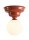 Deckenleuchte Metall Glas Rot Ø17 cm rund E27 blendarm