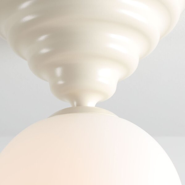 Deckenlampe Glas Metall Creme Ø29 cm rund E27 blendarm