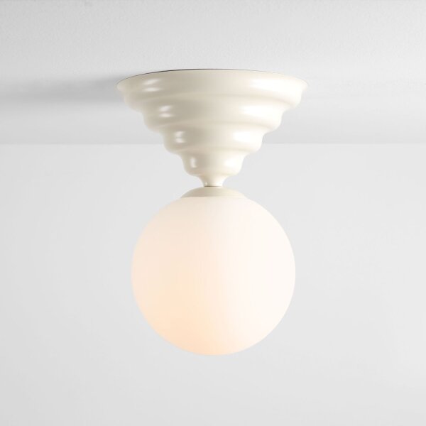 Deckenlampe Glas Metall Creme Ø29 cm rund E27 blendarm