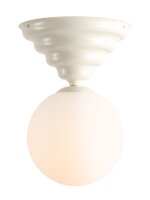Deckenlampe Glas Metall Creme Ø29 cm rund E27...