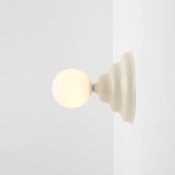 Deckenlampe Metall Glas Creme Ø23 cm rund E27 dekorativ