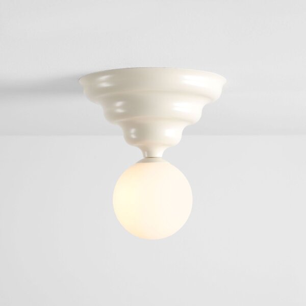 Deckenlampe Metall Glas Creme Ø23 cm rund E27 dekorativ