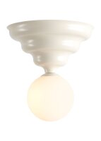 Deckenlampe Metall Glas Creme Ø23 cm rund E27...