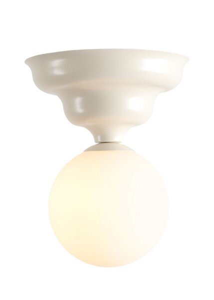 Deckenleuchte Metall Glas Creme Ø17 cm E27 blendarm