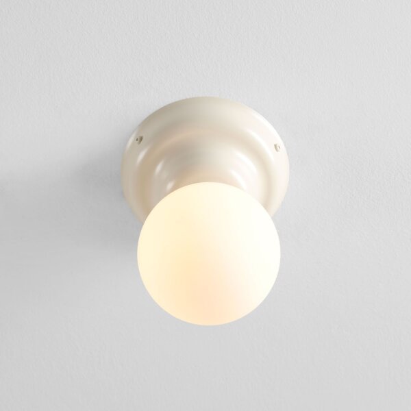 Deckenleuchte Metall Glas Creme Ø17 cm E27 blendarm