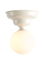 Deckenleuchte Metall Glas Creme Ø17 cm E27 blendarm
