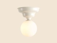 Deckenleuchte Metall Glas Creme Ø17 cm E27 blendarm