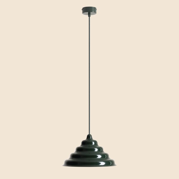Hängelampe Metall Glas Grün Ø29 cm rund G9 stilvoll