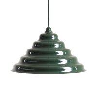Pendelleuchte Glas Metall Gr&uuml;n &Oslash;36 cm rund G9...