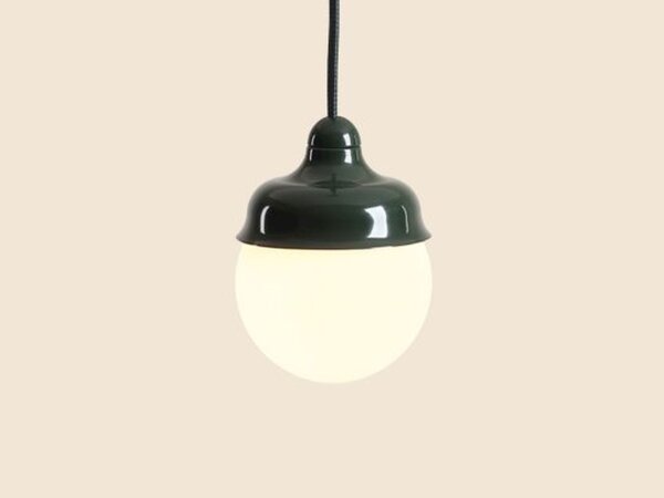 Hängelampe Glas Metall Grün rund B:11 cm G9 blendarm