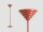 Deckenfluter Glas Metall Rot H:155 cm G9 stilvoll