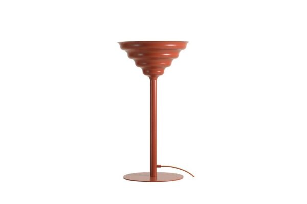 Tischleuchte Glas Metall Rot H:56 cm klein G9 elegant