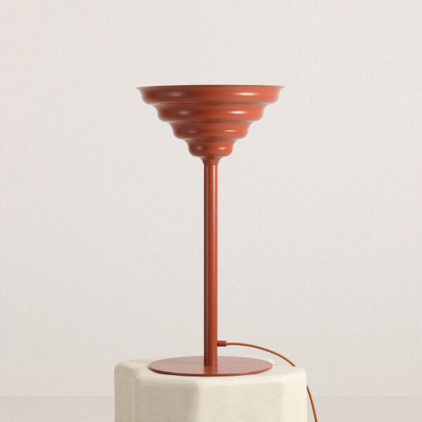 Tischleuchte Glas Metall Rot H:56 cm klein G9 elegant