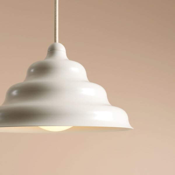 Pendelleuchte Glas Metall Creme Ø23 cm rund G9 elegant