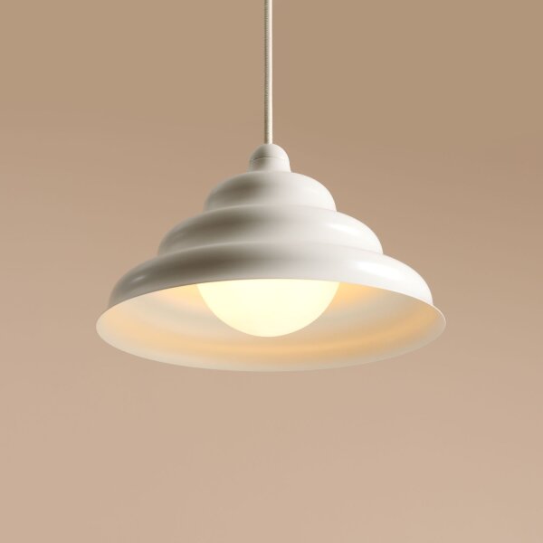 Pendelleuchte Glas Metall Creme Ø23 cm rund G9 elegant
