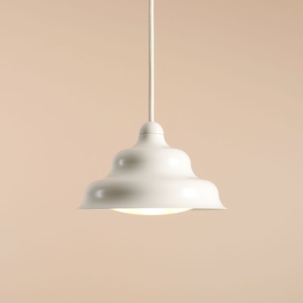 Pendelleuchte Glas Metall Creme Ø17 cm GU10 stilvoll