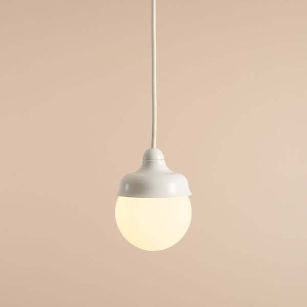 Pendelleuchte Glas Metall Creme rund Ø11 cm G9 stilvoll