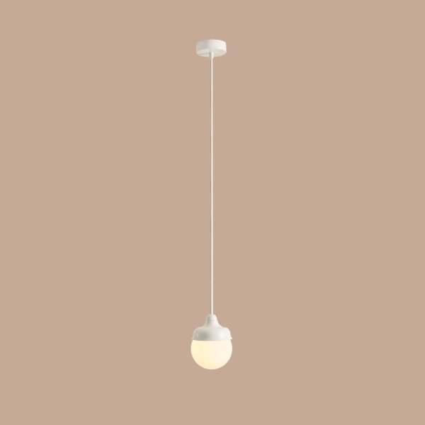 Pendelleuchte Glas Metall Creme rund Ø11 cm G9 stilvoll