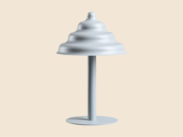 Tischlampe Glas Metall Blaugrau H:36 cm G9 stilvoll