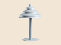 Tischlampe Glas Metall Blaugrau H:36 cm G9 stilvoll