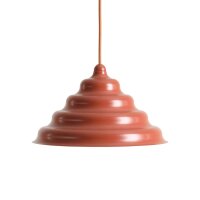 Hängelampe Metall Glas Ziegelrot Ø29 cm G9...