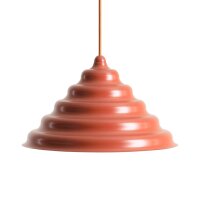 Hängelampe Metall Glas Ziegelrot Ø36 cm rund...